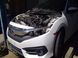 2016 HONDA CIVIC, WHITE, EX-L, 1.5L, TURBO,  A25110